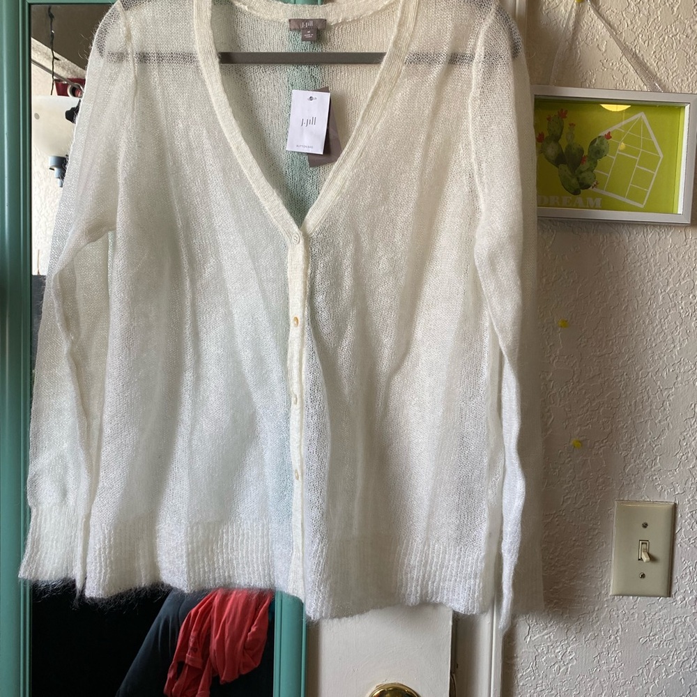 J. Jill Cardigan size Medium Angora Blended button up NWT